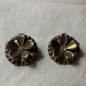 Floral Silver and Gold Earrings